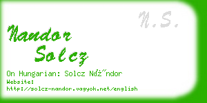 nandor solcz business card